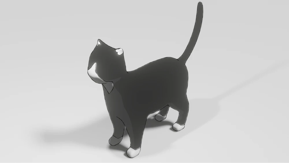 3D model of a cartoon cat