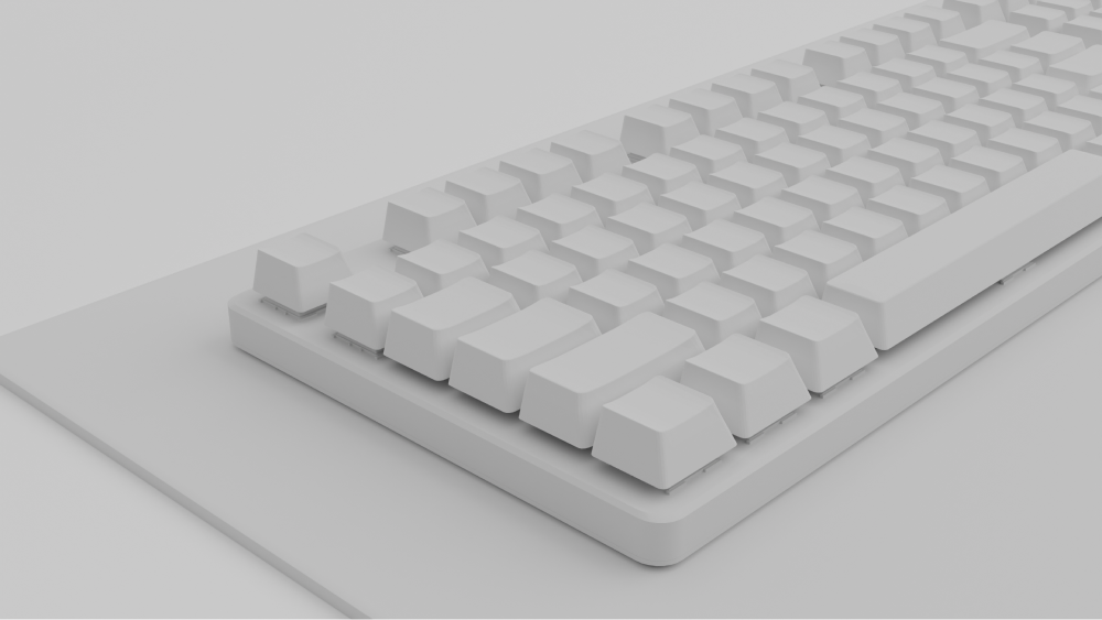 Clay render of a keyboard