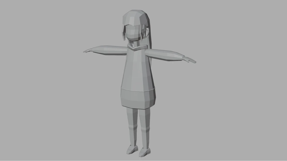 3D Model of a low poly girl