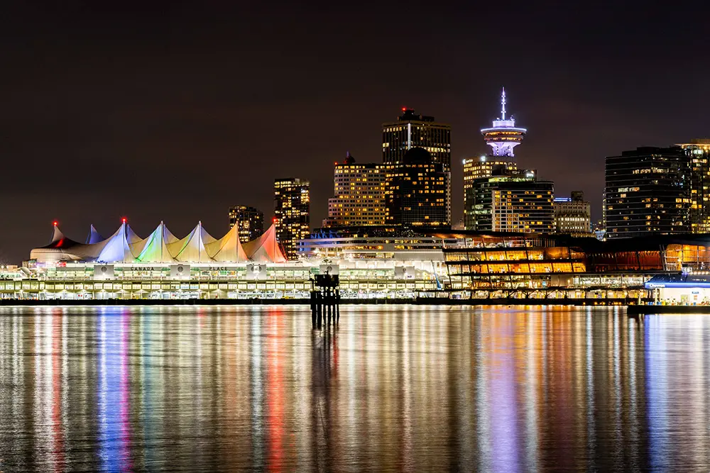 Landscape of downtown Vancouver and Canada Place