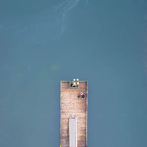 Bird's eye view of a dock