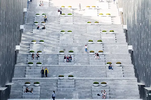 Large staircase at the Ewha University