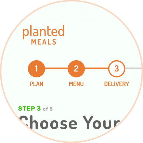 Close-up of the ordering steps on Planted Meals site