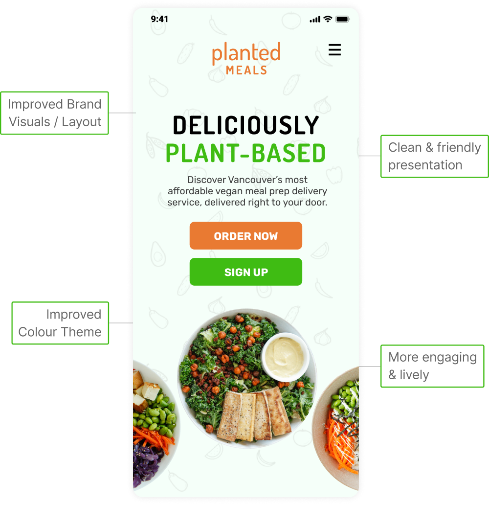 Home page of Planted Meals